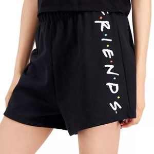 FRIENDS TV Show Shorts Junior Girls Large High Rise Black Graphic Logo